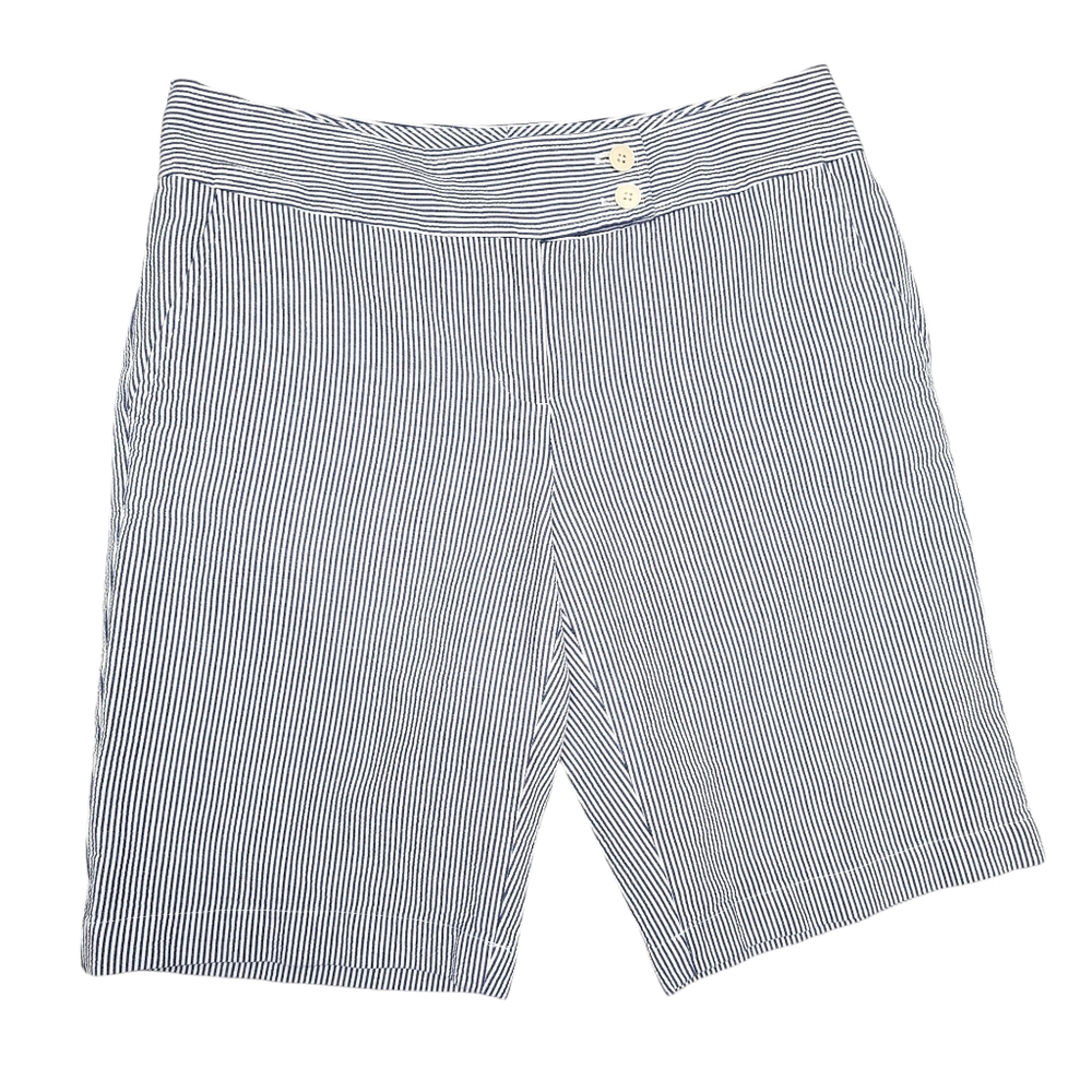Talbots Women’s 10" Shorts Seersucker Chino Size 4 Blue Striped